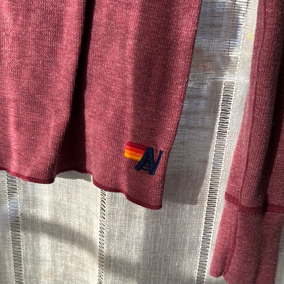 Aviator Nation Small Women's Burgundy Shirt Thunderbolt - Picture 3 of 4